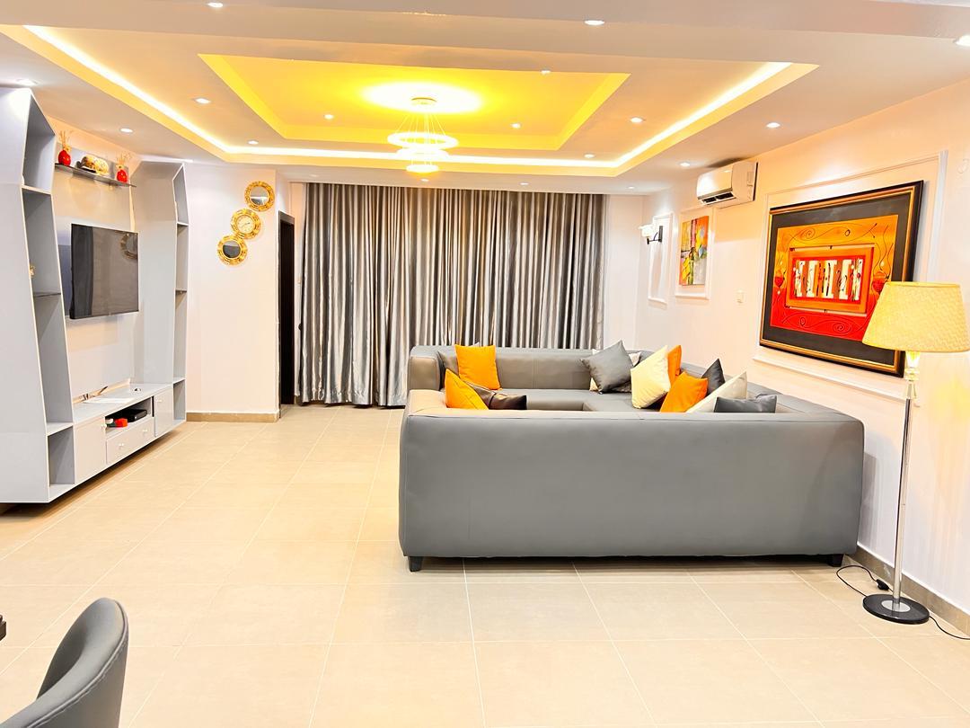 Grey Apartment – Luxury 2-Bedroom Shortlet with Pool & Snooker in a Secure, Serene Oniru Location-0